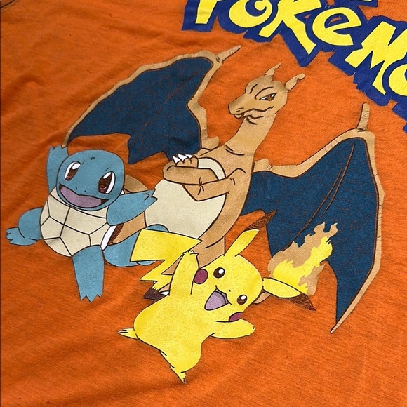Ultra Thin 2016 Pokemon Orange Short Sleeve Tee Vibrant Graphic Shirt - Picture 3 of 3